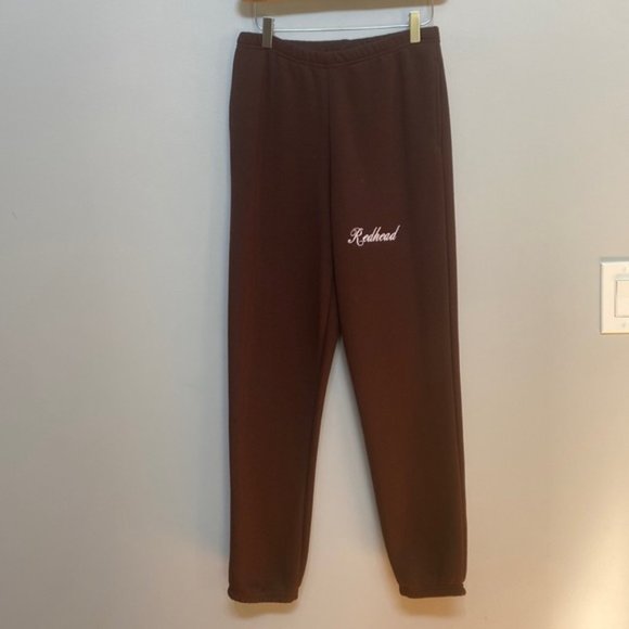 Brunette The Label “Redhead” Chocolate Brown The Label Crew Sweatpants Size S/M - Picture 2 of 9